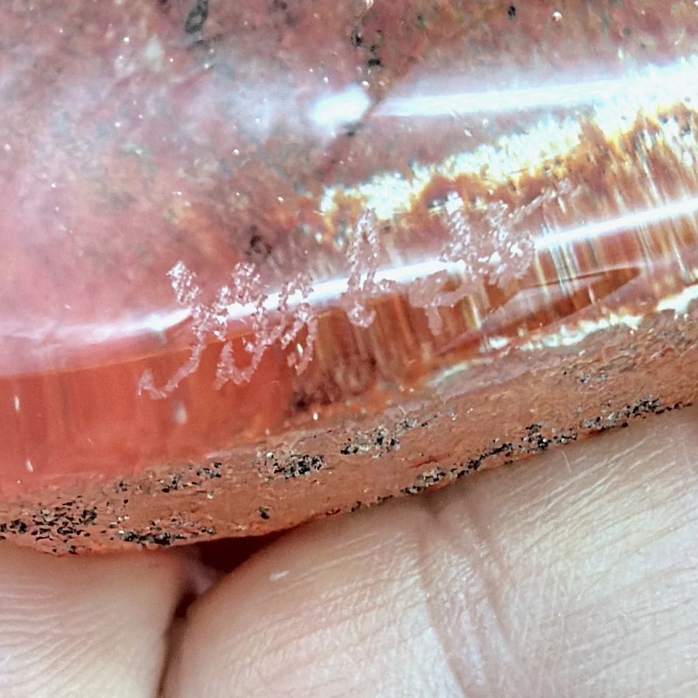 Art Glass Heart Paperweight Red Orange Swirled Mottled Maka 78
